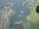 Miejscowo Powidz widziana z Powietrza oraz jedna z zatok jeziora Powidzkiego